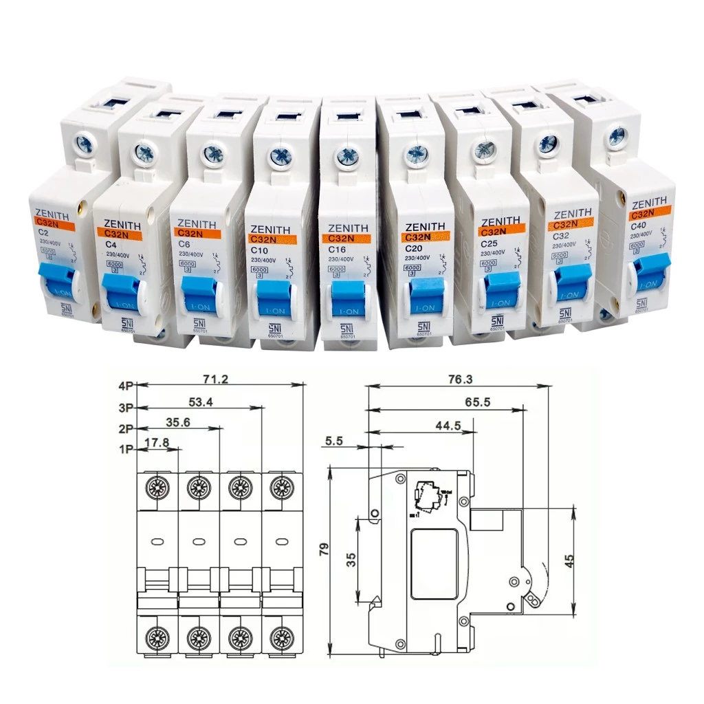 MCB LISTRIK ZENITH/NEW PALLAS 1P 2-4-6-10A / MINI CIRCUIT BREAKER