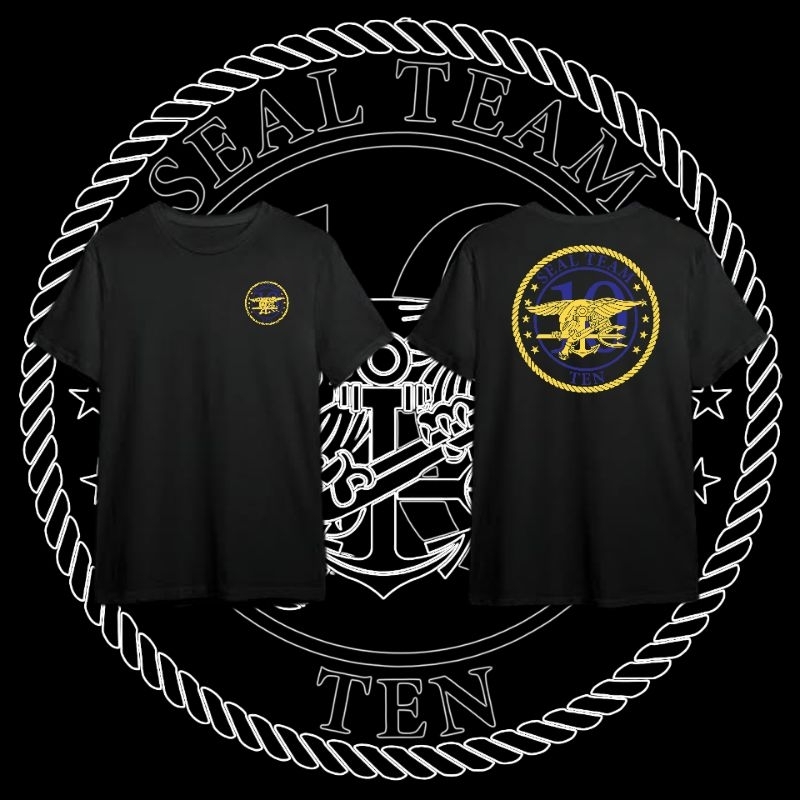 Kaos US ARMY T Shirt Military Design US NAVY "SEAL TEAM TEN DIVISION LOGO"