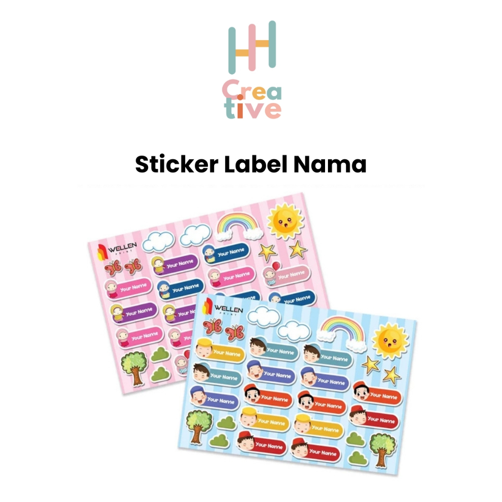 

Sticker Stiker Label Nama Anak Custom Nama Karakter