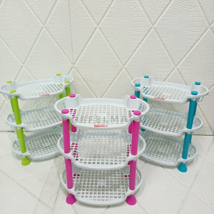 Rak Oval Plastik 3 Susun Bulat Serbaguna / Rak Susun Serbaguna
