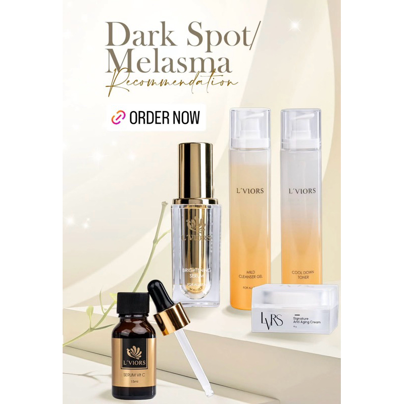 LViors 1Paket Flek + Glowing 5item : Cleanser + Toner. Brightening Serum. Signature Anti Aging. Seru