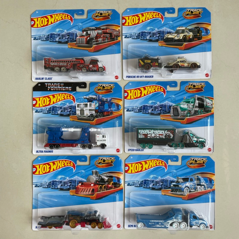 Hot Wheels Track Fleet Set 6 Pcs | Haulin Class School Bus | Transformers G1 Ultra Magnus | Nitro Ra