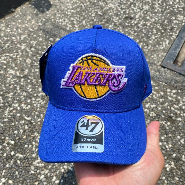 ZACKLABEL - Topi Semi Original Logo LAKERS 47 Brand Bordir - Full Tag 47 - cod - Warna Biru Tua