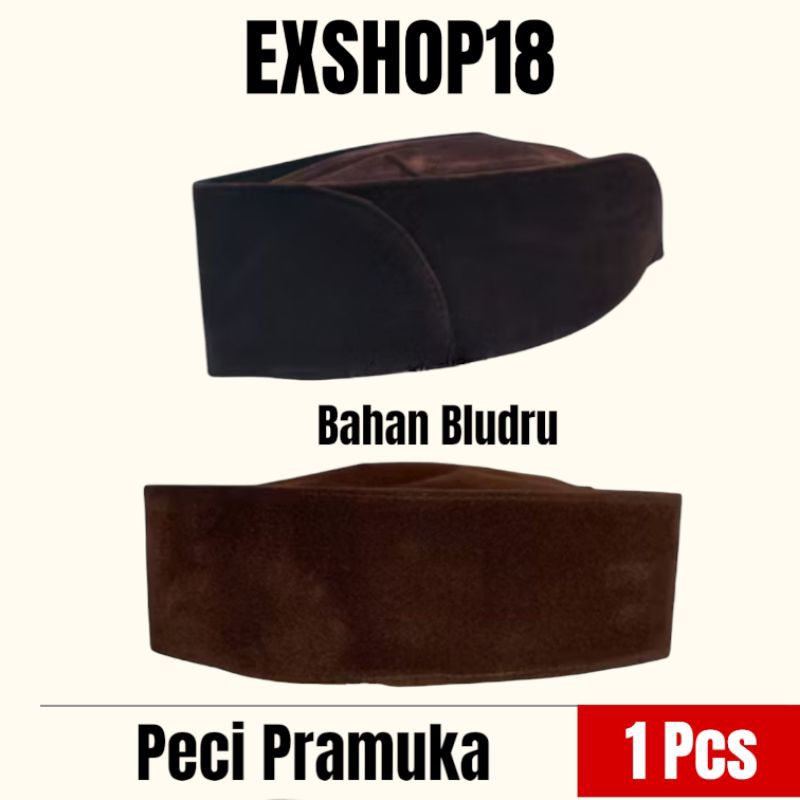 Peci Pembina Pramuka Coklat Bahan Bludru / Topi Peci Pramuka Warna Coklat Putra & Putri