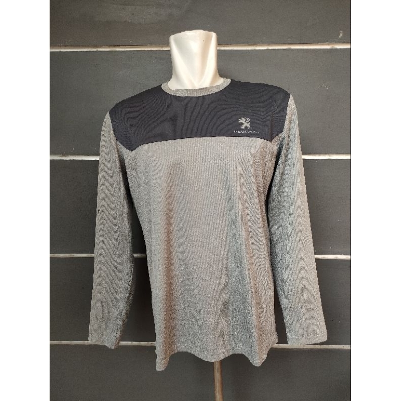 Long Sleeve Kaos olahraga panjang Millet X Peugeot abu