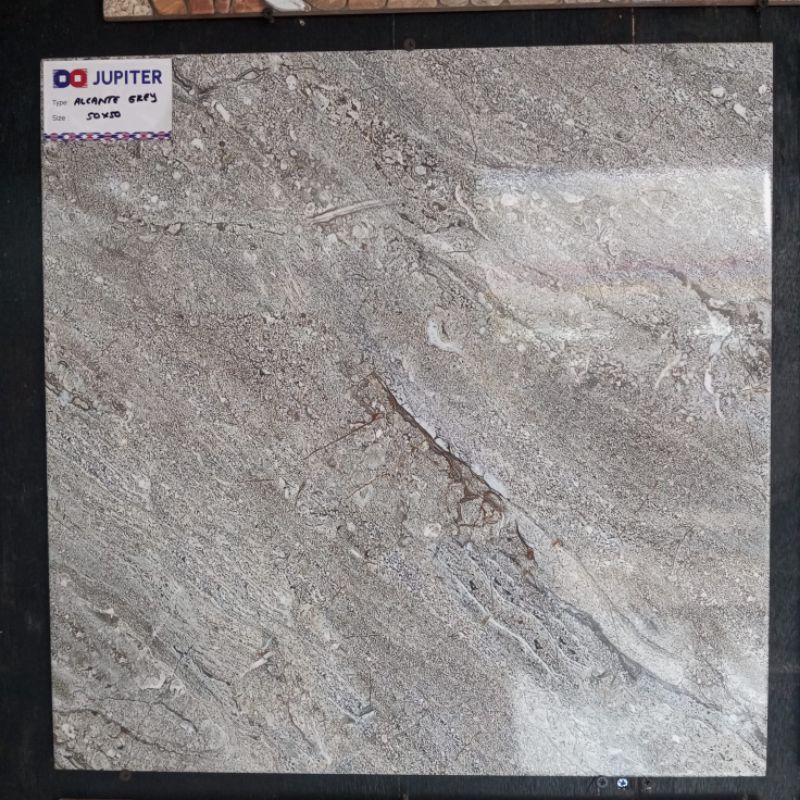 Keramik lantai 50x50 Alcante Grey Glossy Jupiter
