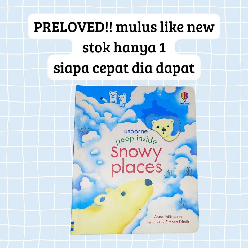 usborne peep inside snowy places buku edukasi anak impor