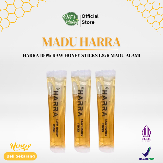 

Madu Alami HARRA 100% Raw Honey Sticks - Madu Multiflora Asli & Murni dalam Sachet Praktis 3 Sachet