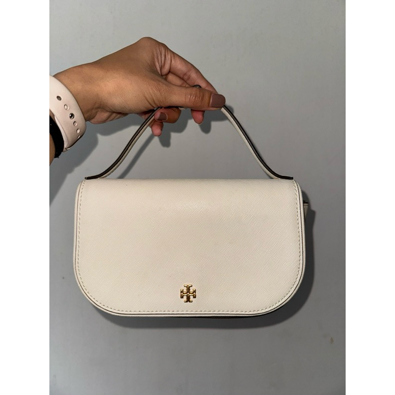 [Lightly Used] Tory Burch Emerson Top Handle Crossbody - White (Tas Tory Burch)