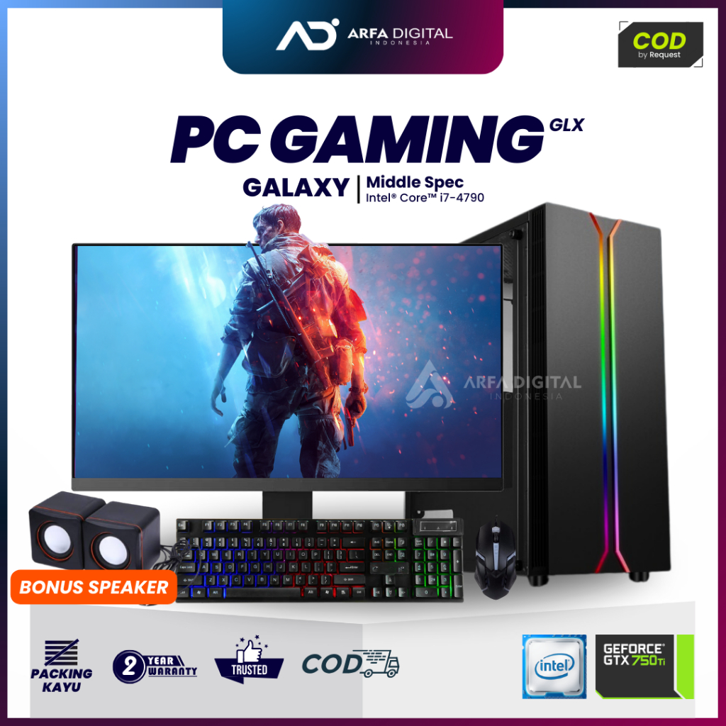 PC Rakitan Live Streaming Editing Full Set Lengkap Intel Core i7 4790 RAM 16GB SSD 256GB NVME HDD