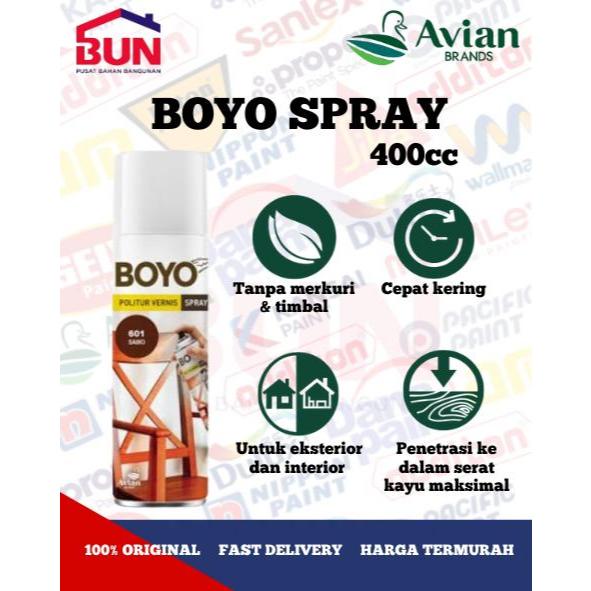 BOYO POLITU SPRAY 400CC CAT SEMPROT KAYU PYLOX KAYU PILOK KAYU 400CC PILOX BOYO
