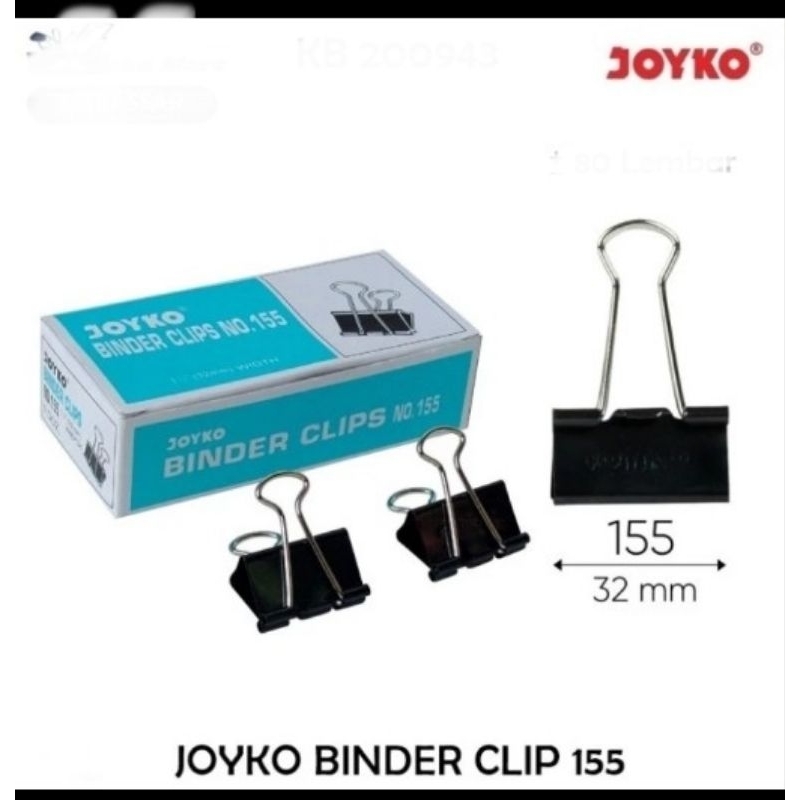 

Binder Clip Joyko No. 155 penjepit kertas 1 box isi 12 pcs