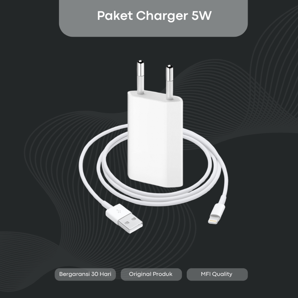 Charger Iphone 5Watt + Cable USB to Lightning