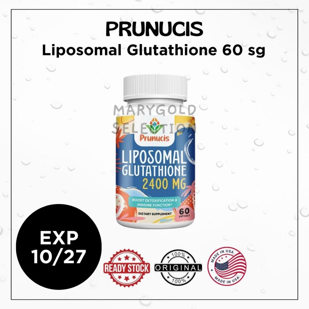 Liposomal Glutathione 2400mg Prunucis 60 softgels detox immune antioksidan L-Glutathione vitamin C