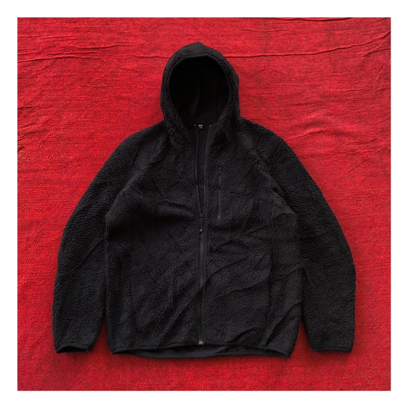 SALE jaket hoodie UQ Sherpa size l fit xl