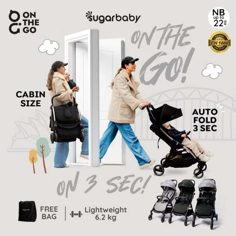 Makassar  Sugarbaby Baby Stroller On The Go Kereta Dorong Bayi Cabin Size Ringan Mudah dilipat