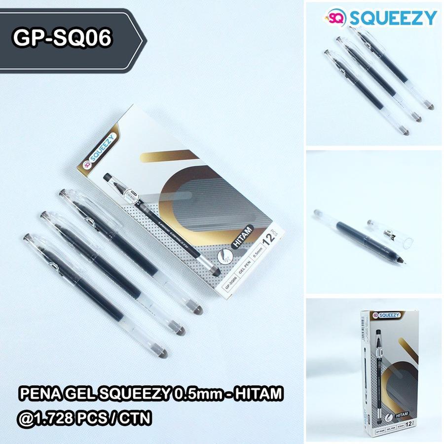 

TBMO Pena Gel Squeezy 0.5MM - Hitam / Pena Gel / Office Gel Pen GP-SQ06