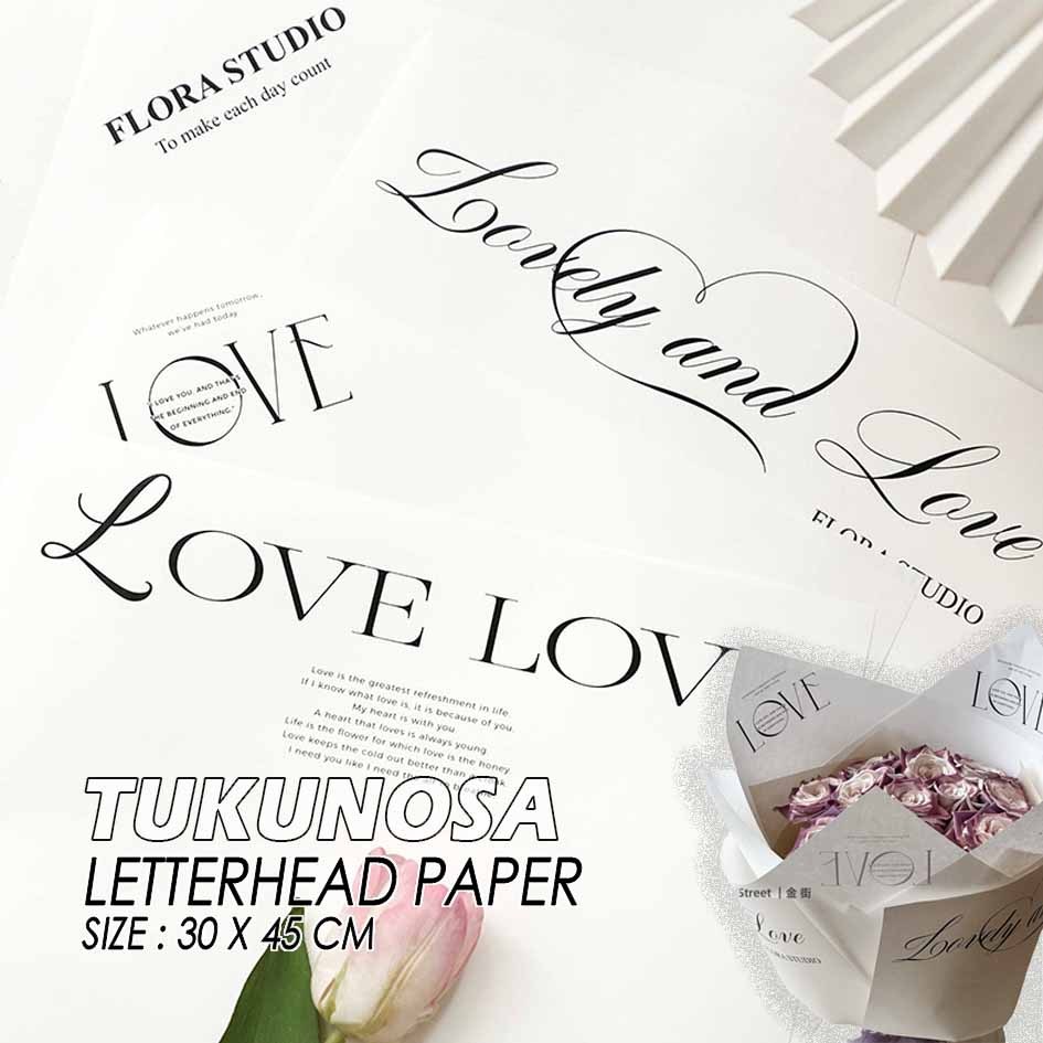 

LETTERHEAD PAPER Kertas Buket Putih Tulisan Love Flora Studio Flower Wrapping Paper