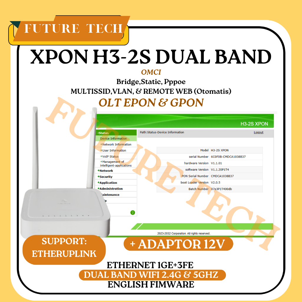 XPON EPON GPON ONU H3-2S DUAL BAND