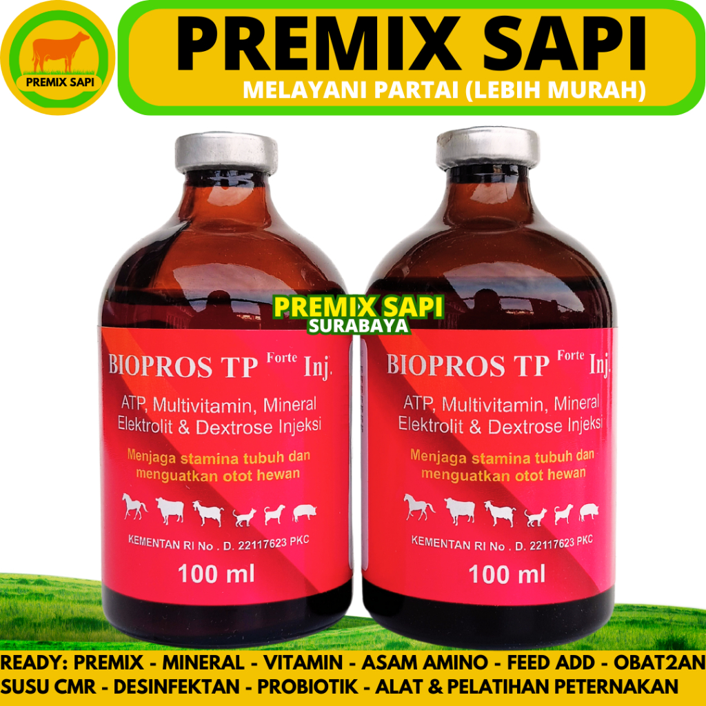 BIOPROS TP FORTE 100ML - Vitamin Hewan Energi Instan Penguat Otot & Daya Tahan Stamina Tubuh Ternak
