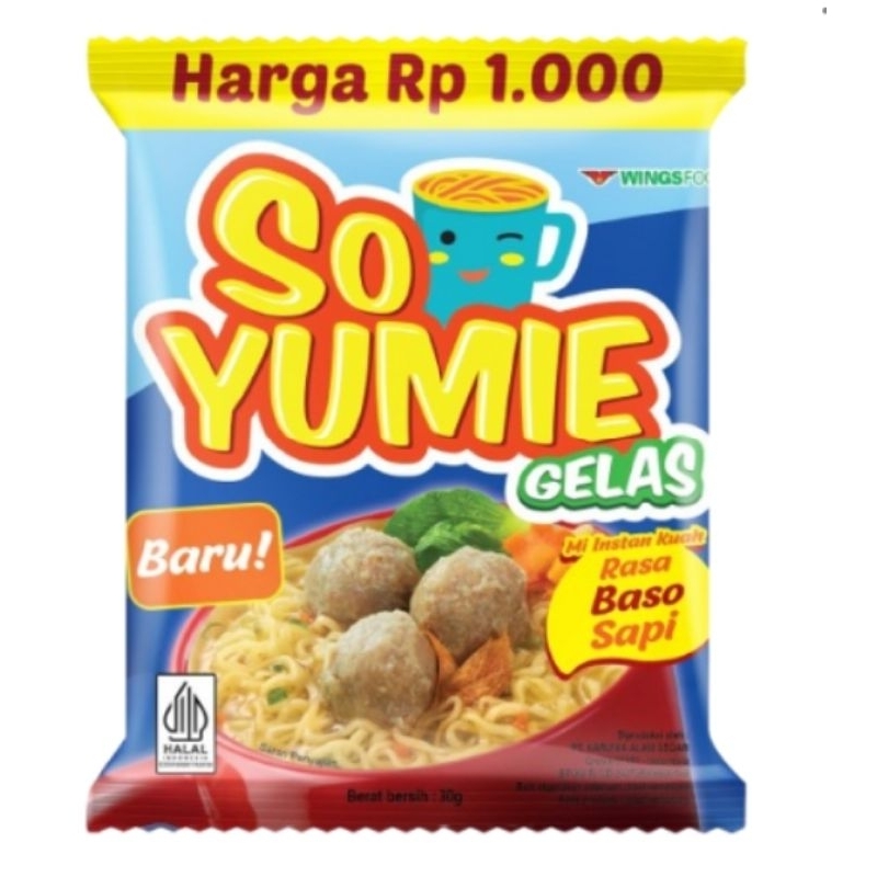 

So Yumie mie gelas renceng 10 x 30 gr