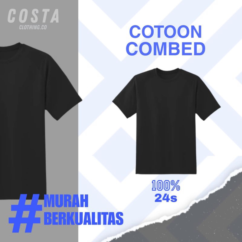 KAOS POLOS CATTON COMBED 24s Premium asli 100% catton combed
