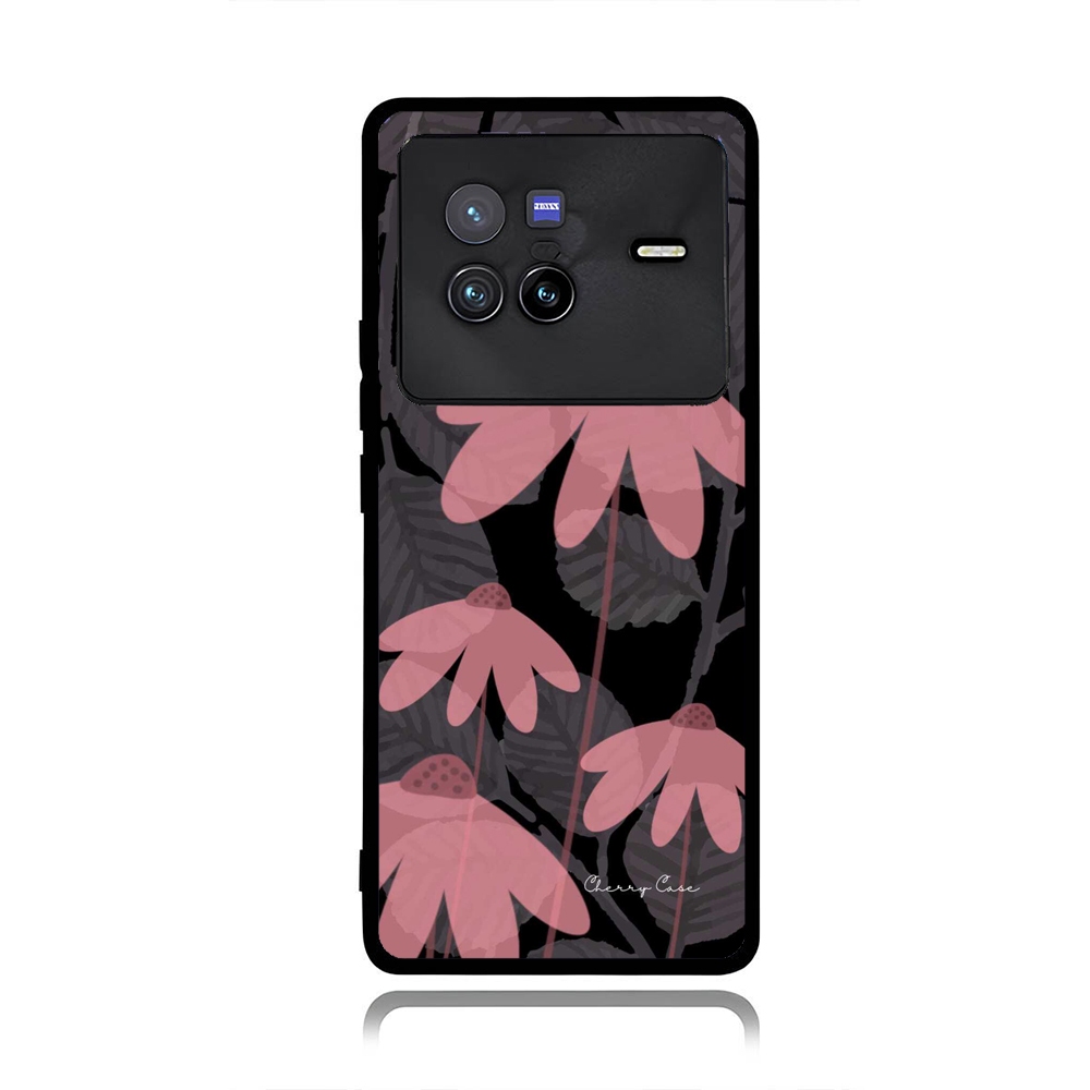 Phone Case VIVO X90 X80 X70 X60 X50 Pro TPU Rubber Softcase Peach Flower Transparant