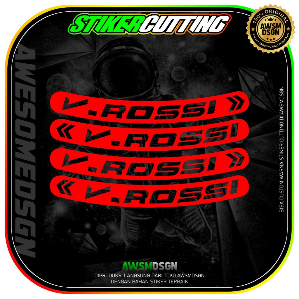 stiker cutting velg v.rossi v . rossi