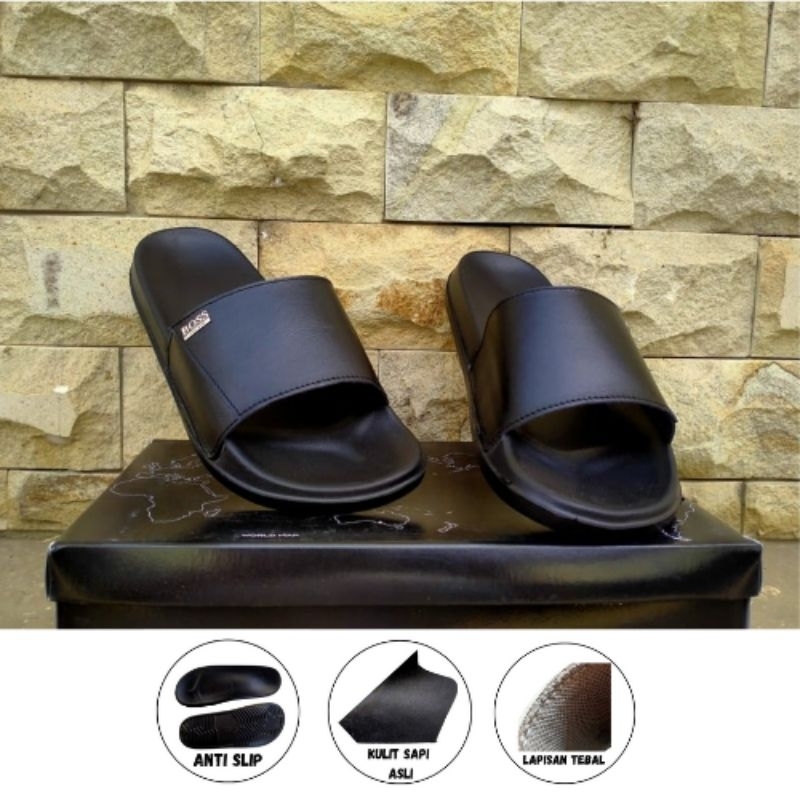 SANDAL SLOP/SLIP ON PRIA KULIT ORIGINAL