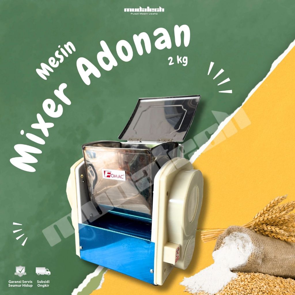Mesin Mixer Horizontal Mixer Pengaduk Adonan Roti Dough Mixer HMX-02 FOMAC