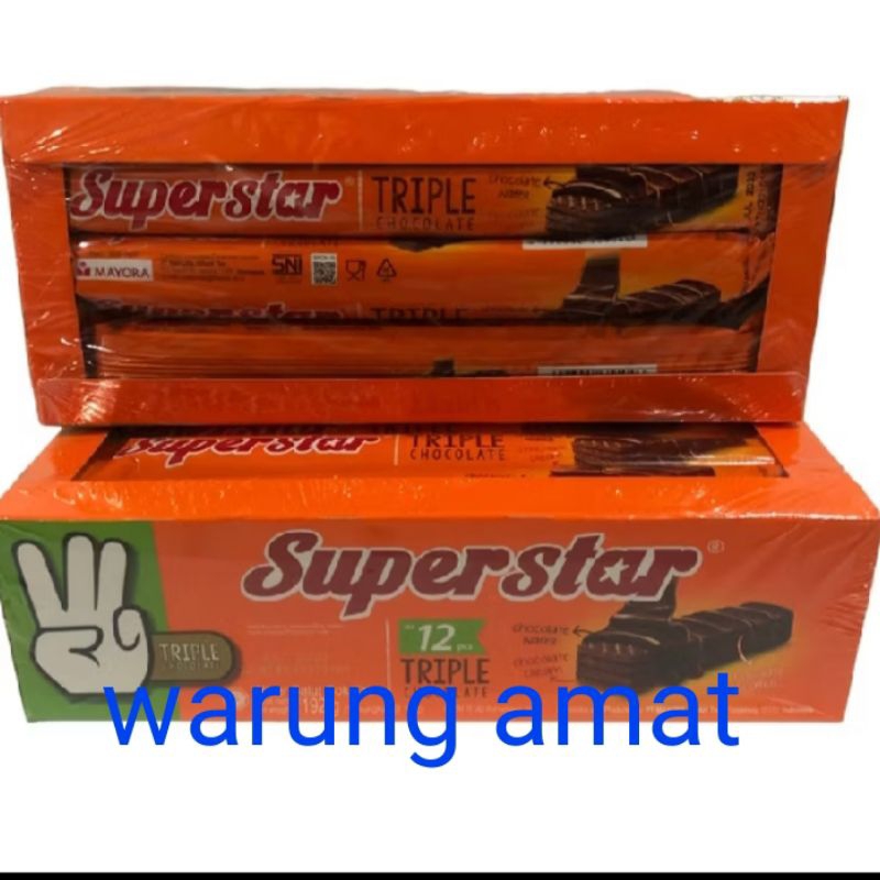

Mayora Superstar triple chocolate 192g isi 12pcs