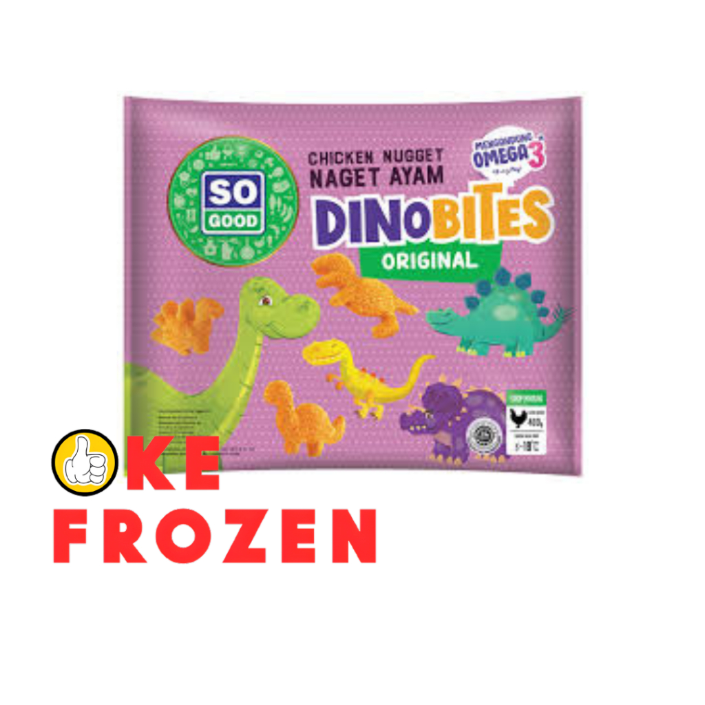 

SO GOOD CHICKEN NUGGET DINOBITES 400GR/NAGET AYAM BENTUK DINOSAURUS
