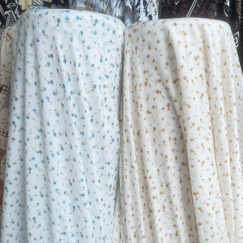 Motif Bunga kecil Viral | Kain Katun Rayon Premium Baju Gamis, Daster, mukena