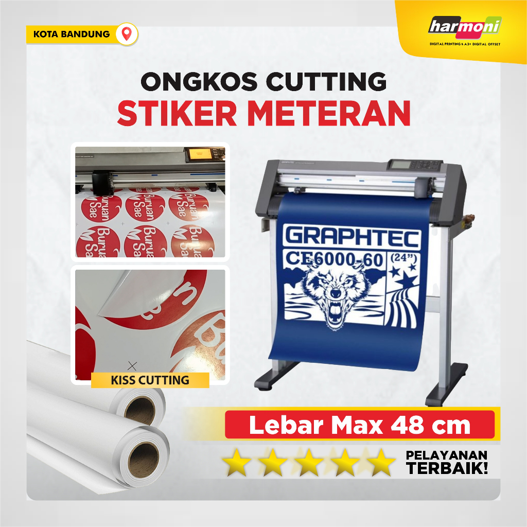 

Tambahan Ongkos Cutting Stiker Meteran | Khusus untuk order stiker meteran