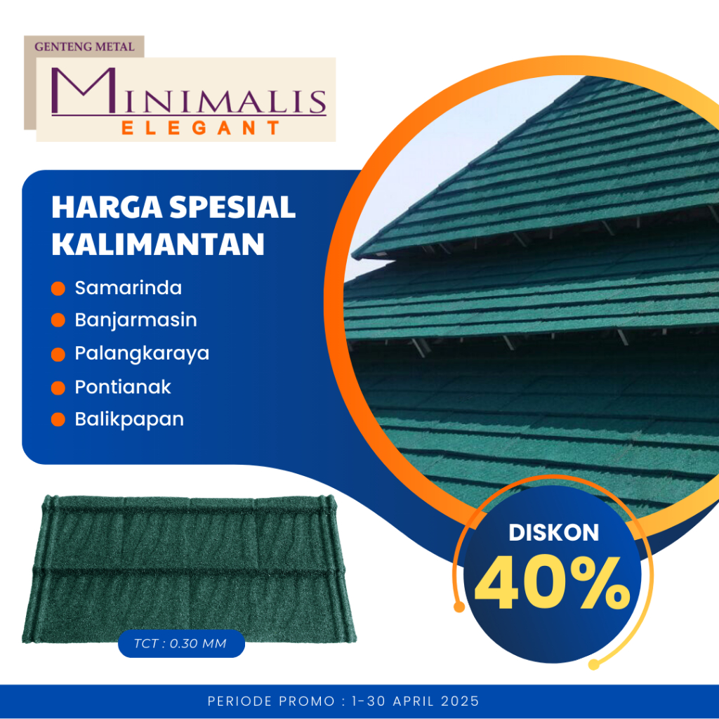HARGA KALIMANTAN Genteng Metal Rainbow Minimalis Elegant Termurah Bergaransi