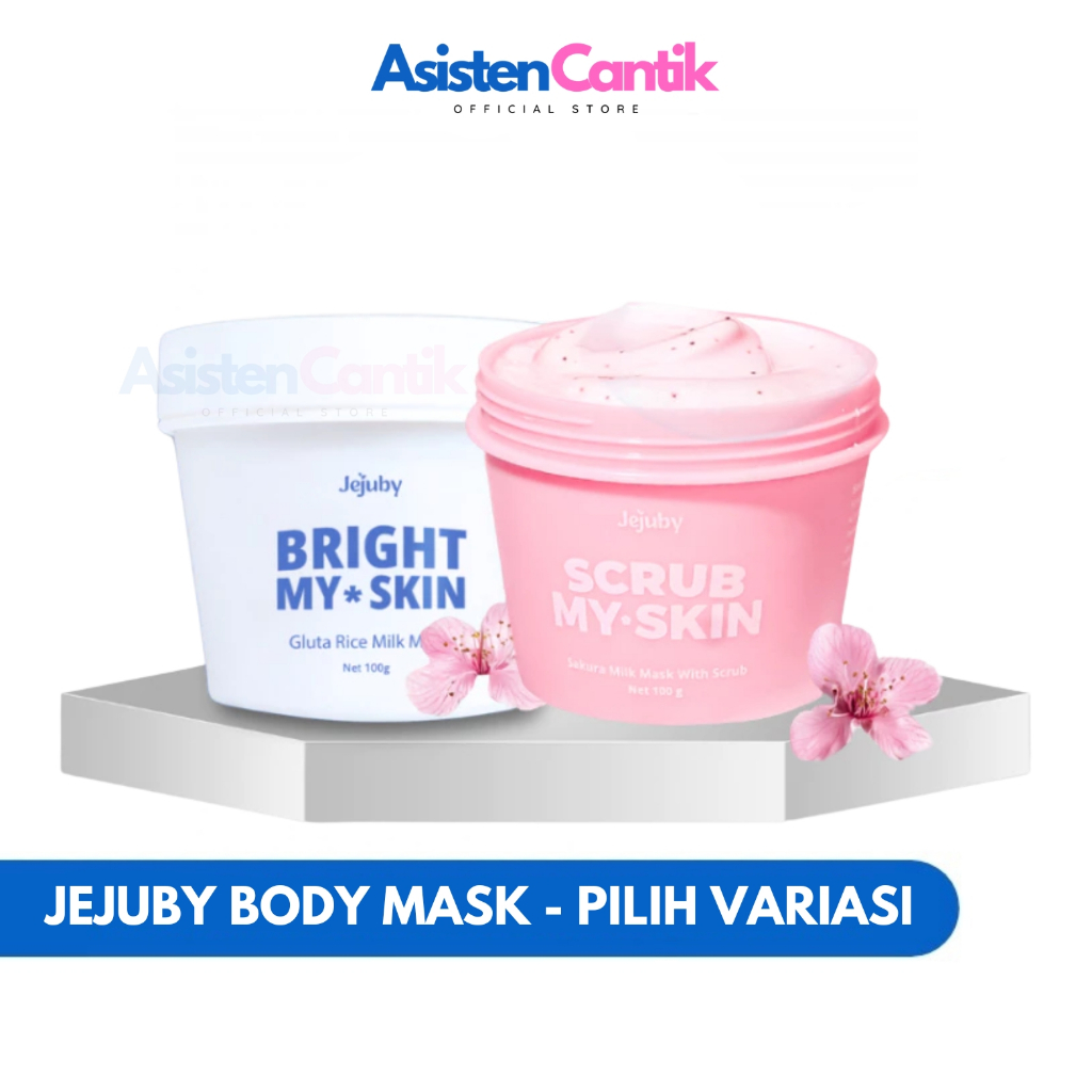 JEJUBY Body Bleaching Milk Mask | Gluta Rice Milk Mask | Sakura Milk Mask Scrub | Asisten Cantik
