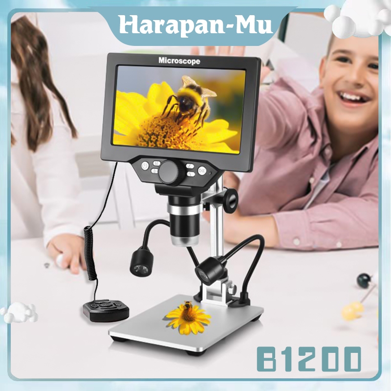 Mikroskop Digital 1-1200X Kaca Pembesar Amplifikasi Berkelanjutan 12MP Microscope Service Hp Second