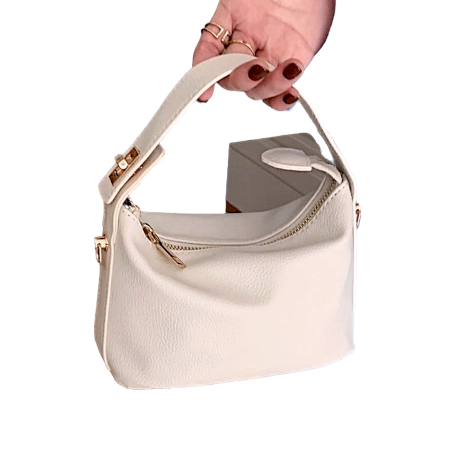 BFF Alma Bag Tas Selempang Wanita Sling Bag Mini Casual Bahan Kulit Sintetis Motif Polos Serat Jeruk