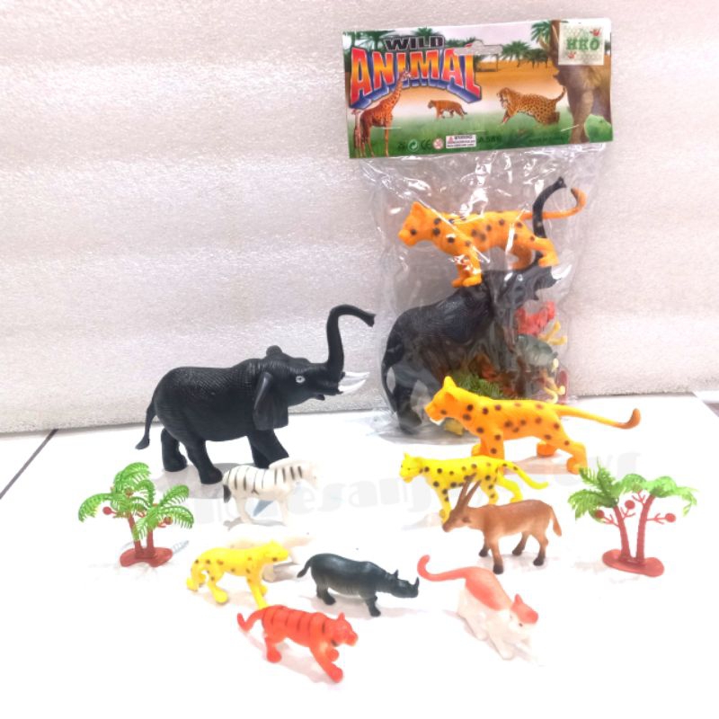 Mainan Gajah Set Wild Animal isi 10 pcs no A586