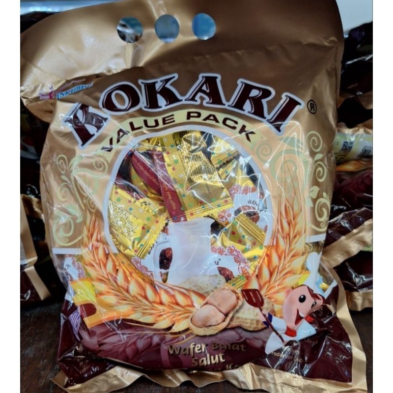 Rokari Wafer Bola Coklat Kacang