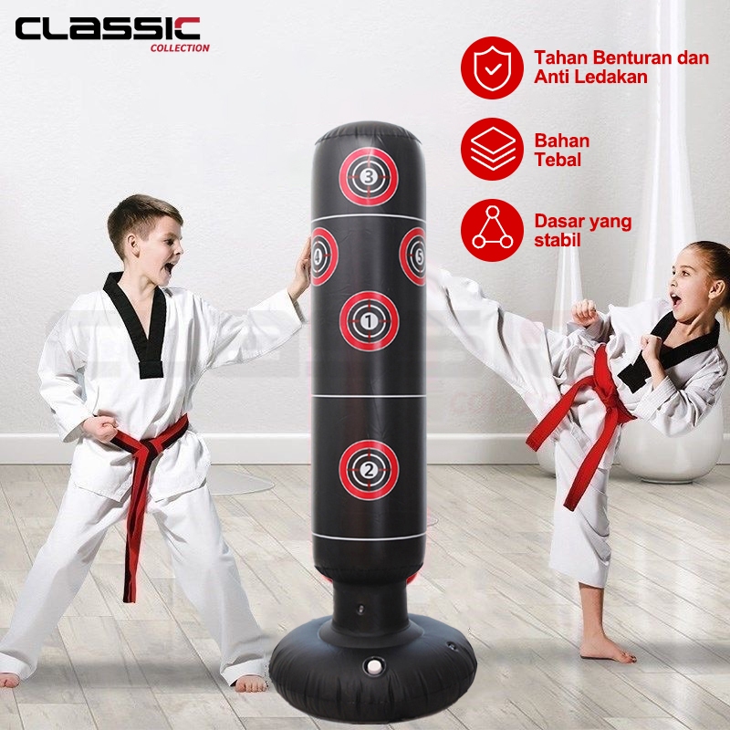 Samsak Tinju Berdiri Model Tiup untuk Anak & Dewasa, tinggi 160 cm dengan bahan PVC/ Standing Boxing