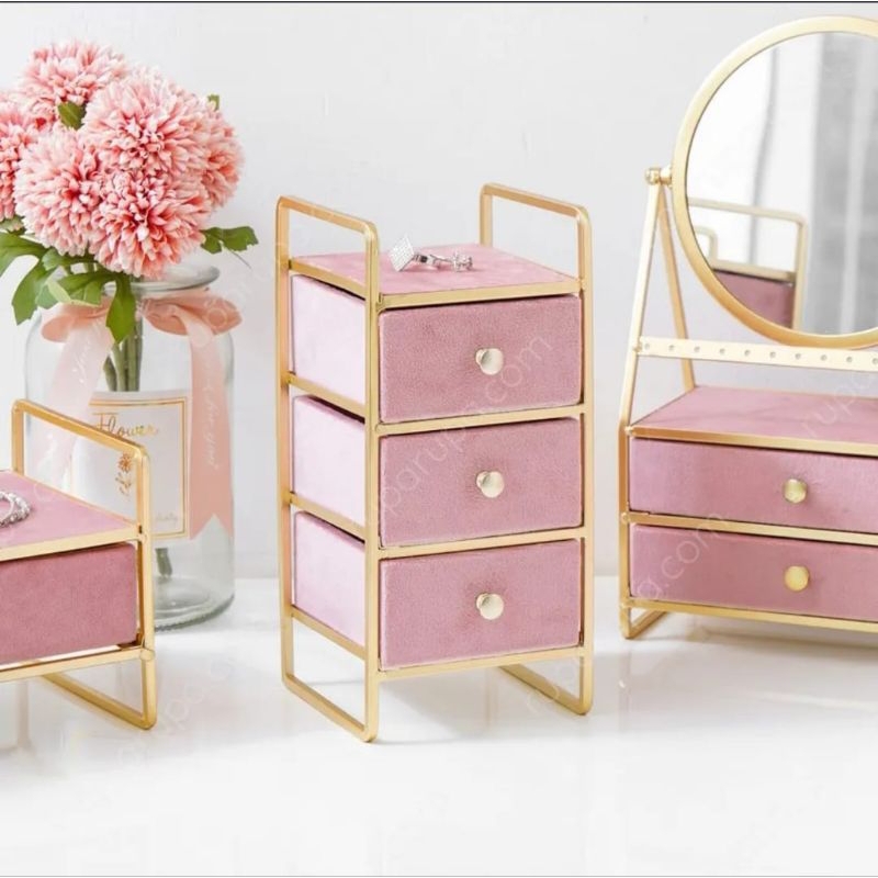 INFORMA JEWELRY BOX 3 DRAWER PINK// INFORMA LACI PENYIMPANAN//LACI ESTETIK