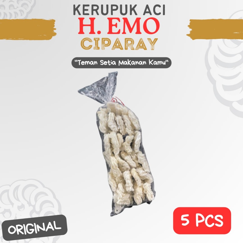 

Kerupuk Aci H. EMO Ciparay isi 5 Pcs / Kerupuk Putih / Kerupuk EMO / Kerupuk Kaleng