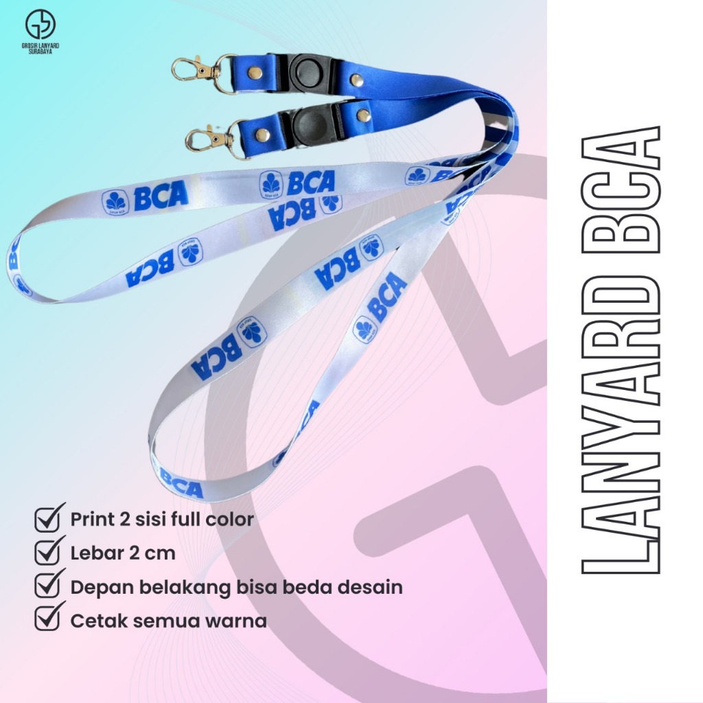 LANYARD TALI ID CARD BANK BCA (PUTIH)