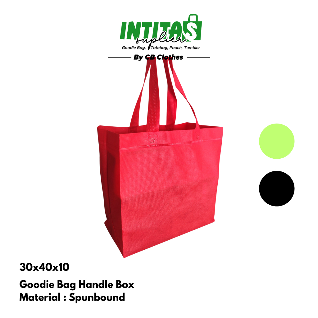 

INTITAS - Goodie Bag Handle Box 25x25x15 | Goodie Bag Reusable | Goodie bag makanan | goodie bag Sembako| tas belanja