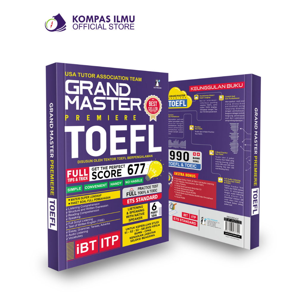 KENDI MAS MEDIA - Buku Grand Master Premiere TOEFL TOEIC ITP iBT CBT PBT Standar ETS - Grammar - Con