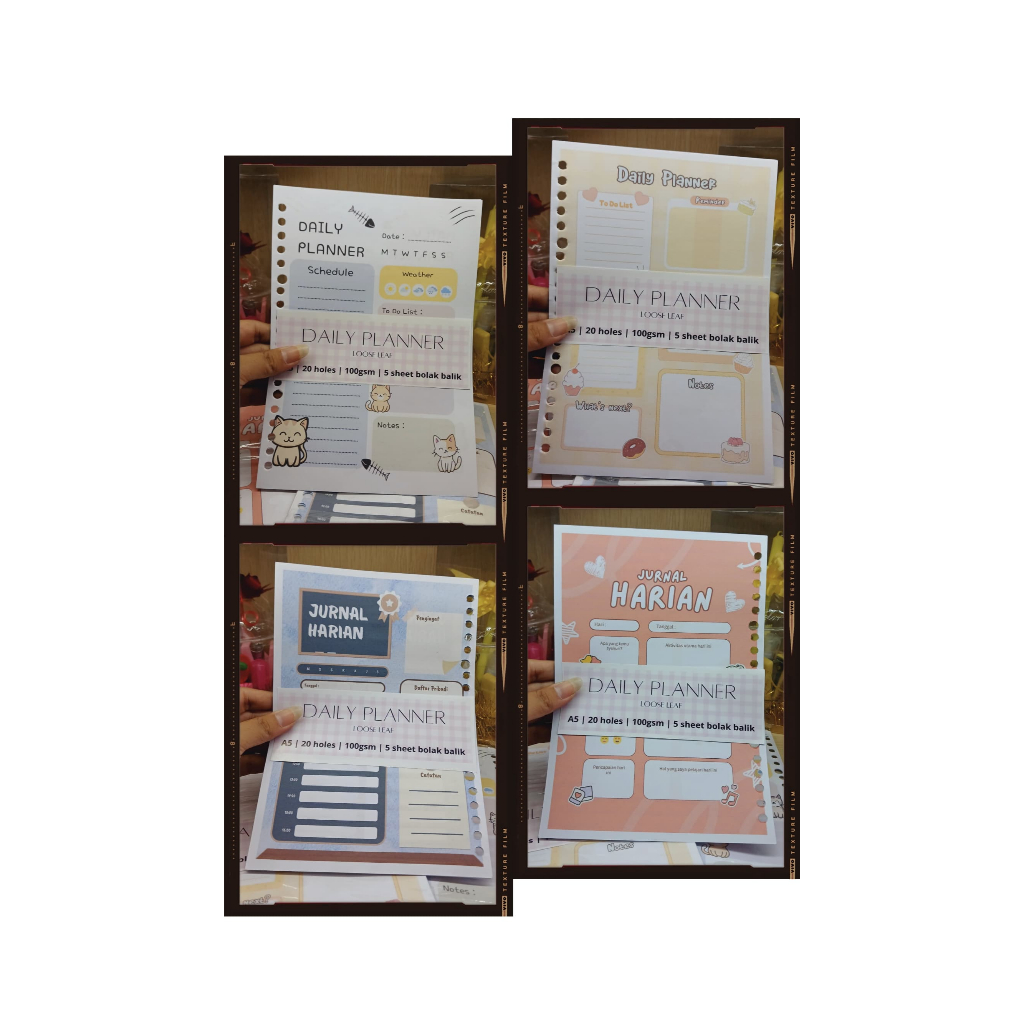 

Binder A5 Daily Planner / Bullet Journal / Meal Planner - 5 Pcs - Paper, Stationery