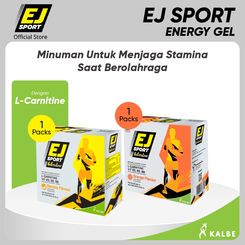 EJ Sport 1 Pack Banana + EJ Sport Orange 1 Pack - Energy Gel