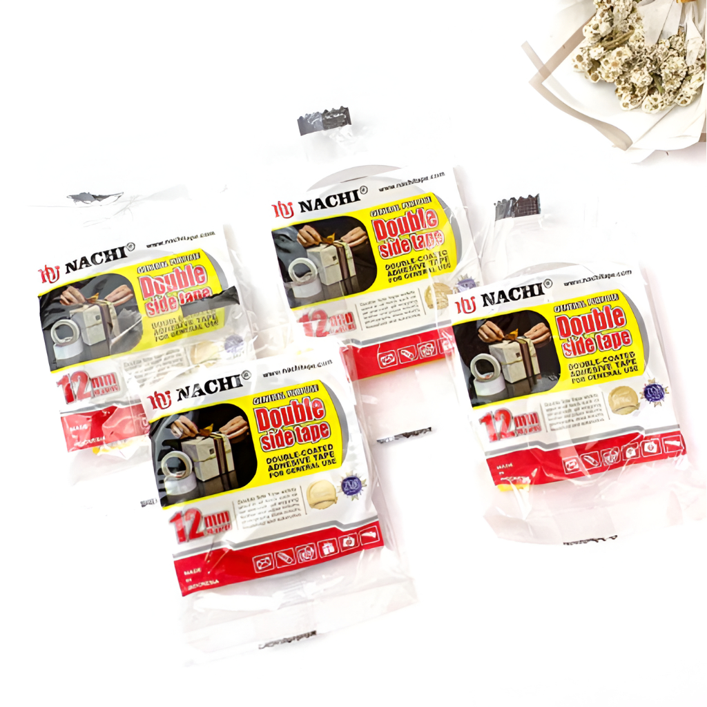 Double Tape Nachi 1/2 Inch 12mm x 10Yard - Nachi Isolasi Double Tape Kertas