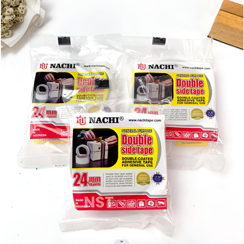 

Double Tape Nachi 1 Inch 24mm x 10Yard - Nachi Isolasi Double Tape Kertas